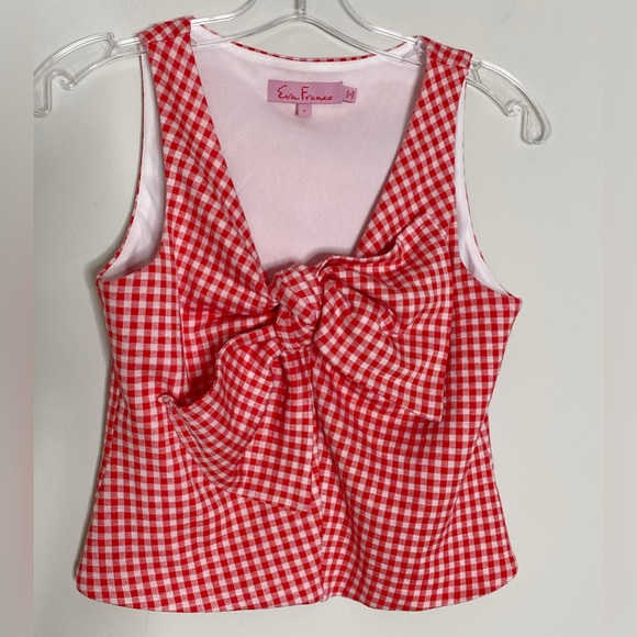 Eva Franco Gingham Bow Top - Picture 4 of 5